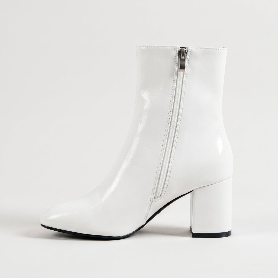 Camille Women’s Patent Block-Heel Ankle Boots