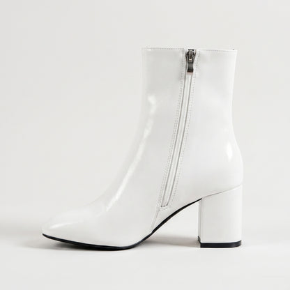 Camille Women’s Patent Block-Heel Ankle Boots