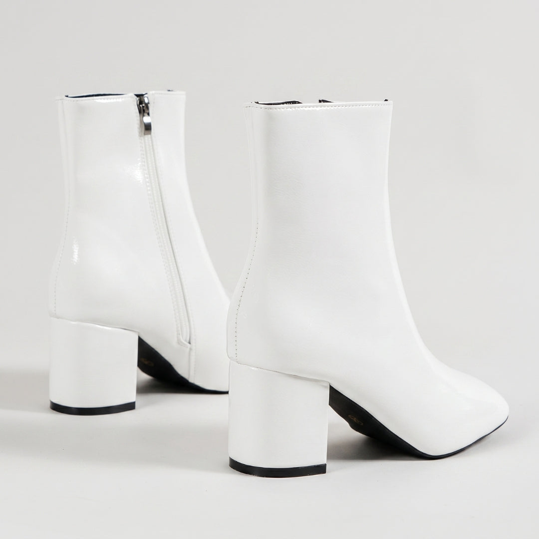Camille Women’s Patent Block-Heel Ankle Boots