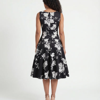 Camille Women’s Sleeveless Floral Wrap Midi Dress