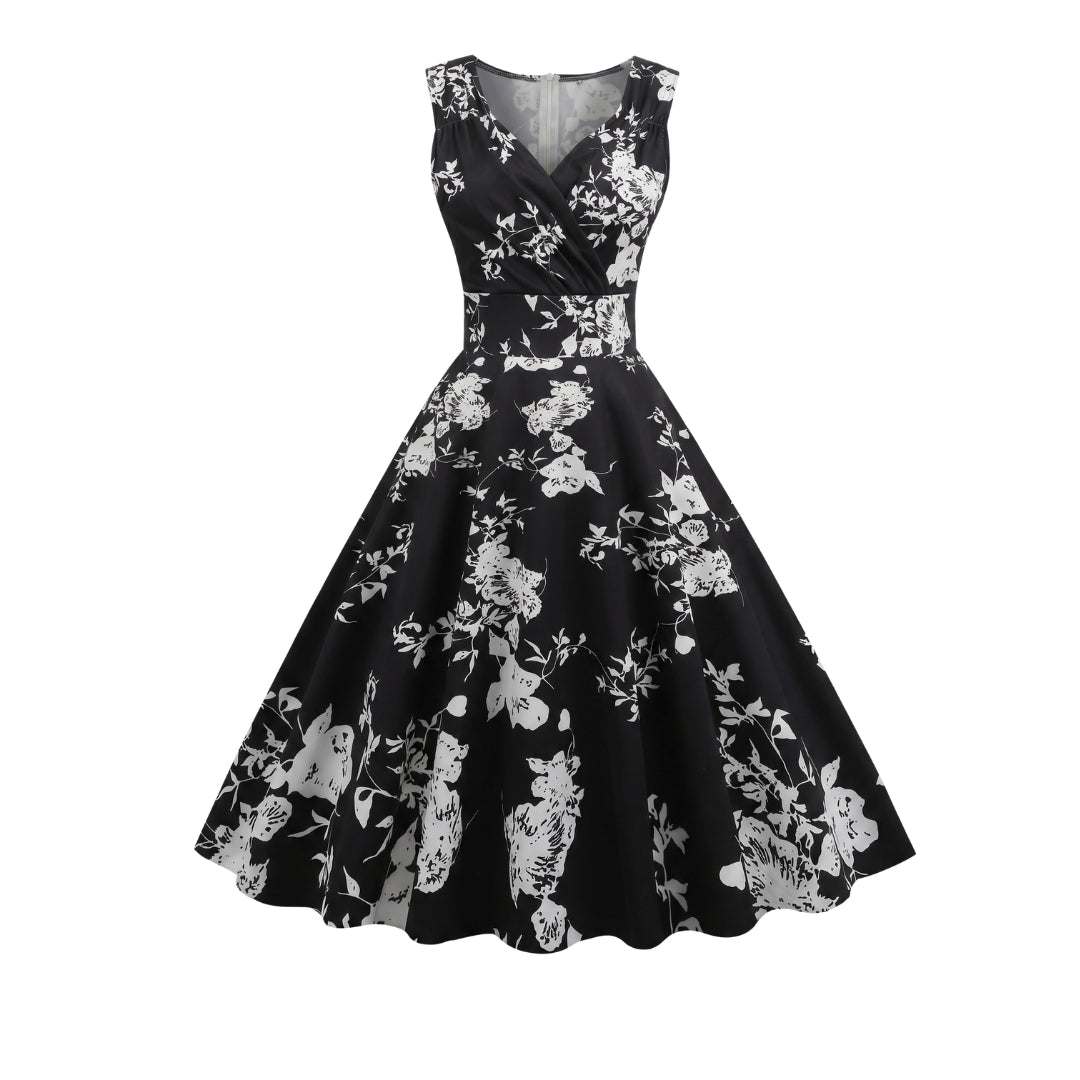 Camille Women’s Sleeveless Floral Wrap Midi Dress