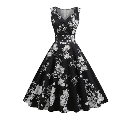 Camille Women’s Sleeveless Floral Wrap Midi Dress