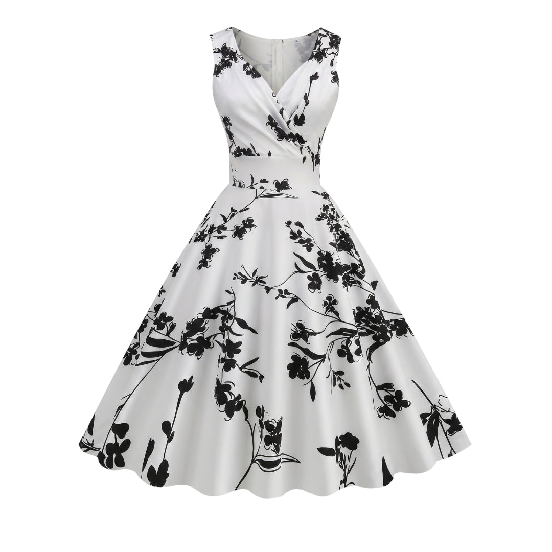 Camille Women’s Sleeveless Floral Wrap Midi Dress