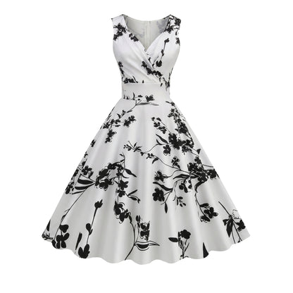 Camille Women’s Sleeveless Floral Wrap Midi Dress