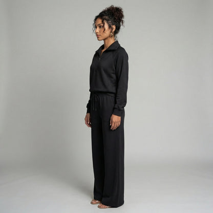 Camille | Women’s Half-Zip Sweatshirt and Wide-Leg Pants Set