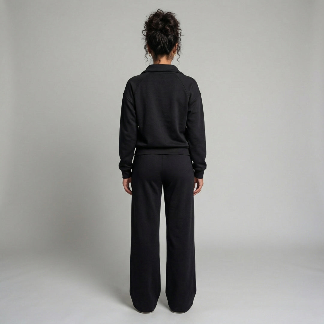 Camille | Women’s Half-Zip Sweatshirt and Wide-Leg Pants Set