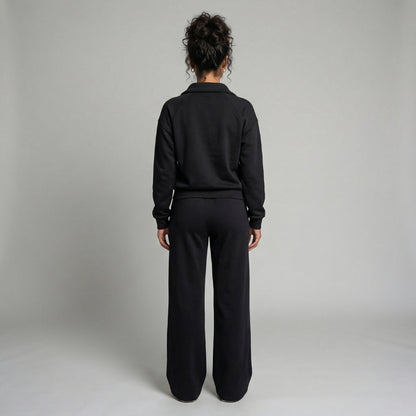 Camille | Women’s Half-Zip Sweatshirt and Wide-Leg Pants Set