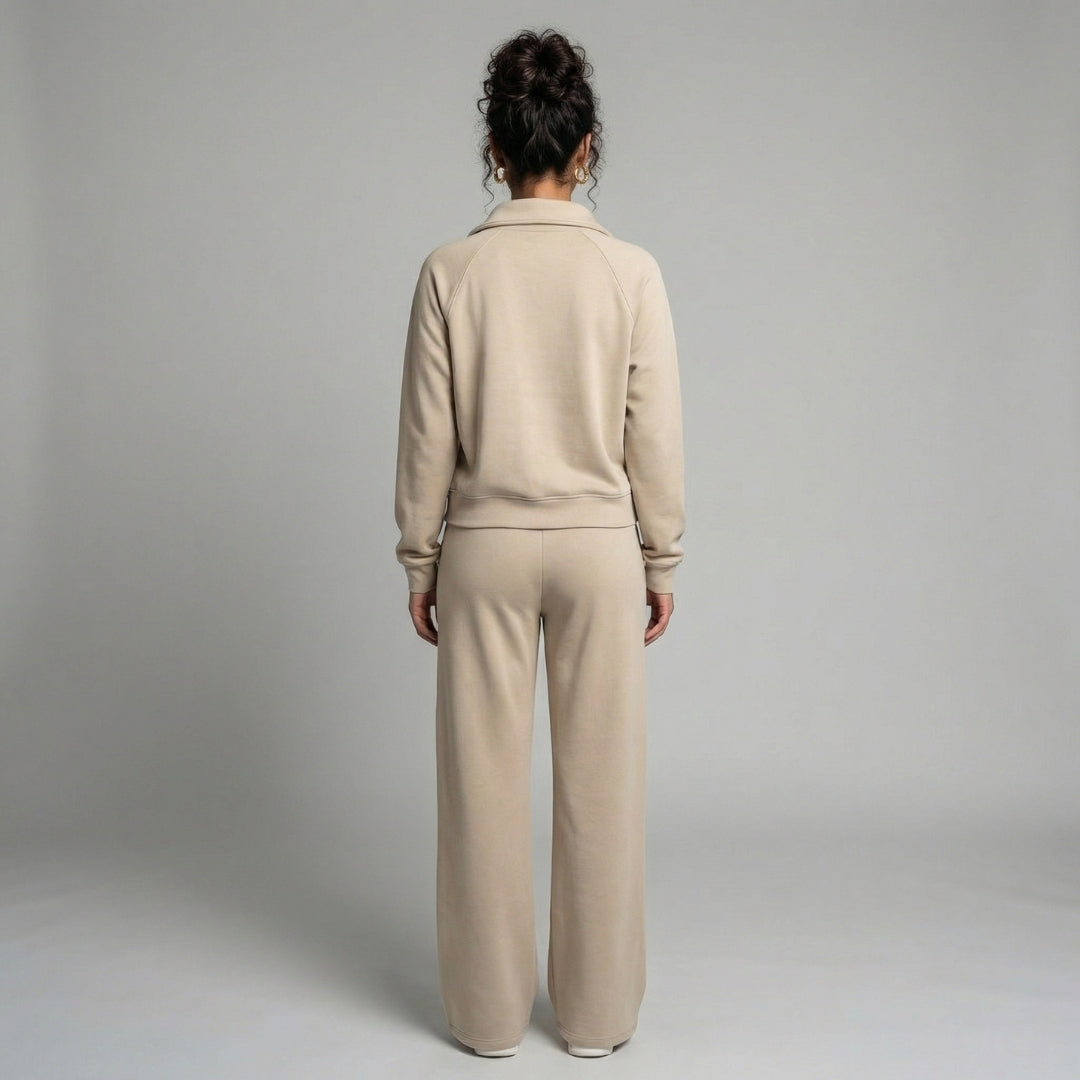 Camille | Women’s Half-Zip Sweatshirt and Wide-Leg Pants Set