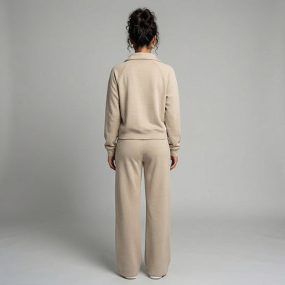 Camille | Women’s Half-Zip Sweatshirt and Wide-Leg Pants Set