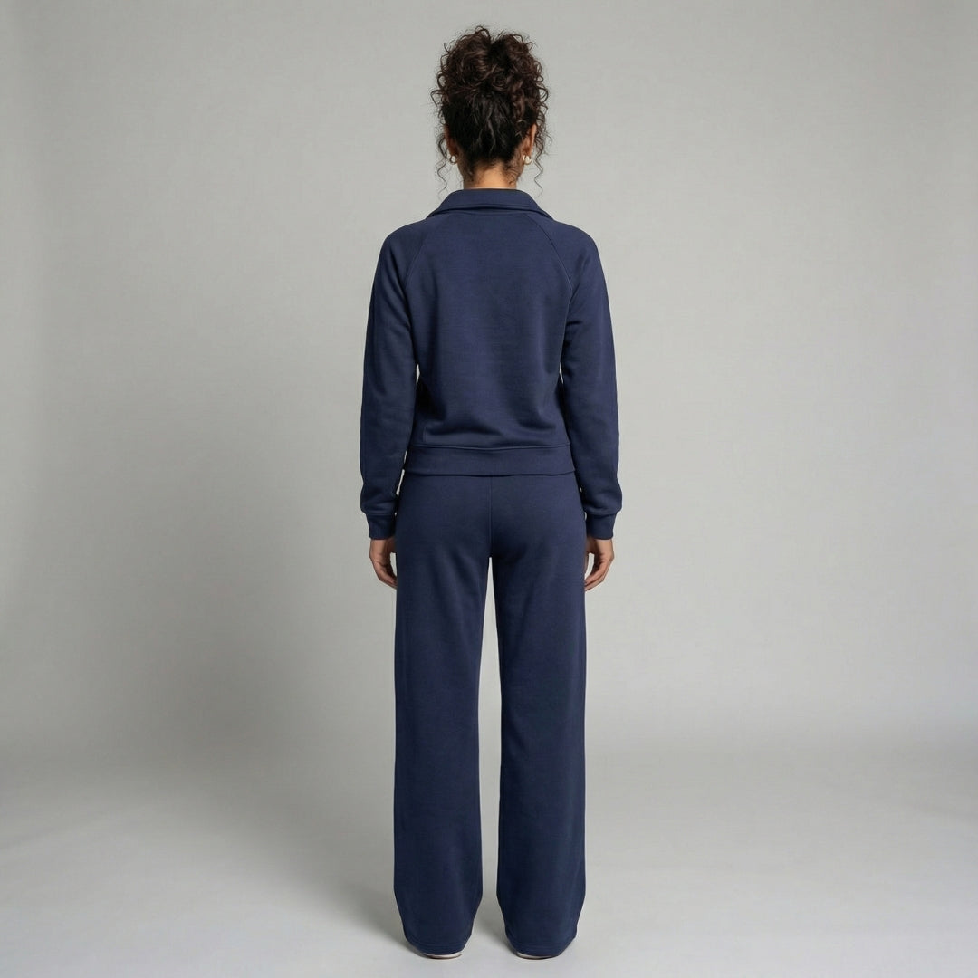 Camille | Women’s Half-Zip Sweatshirt and Wide-Leg Pants Set
