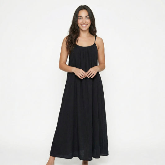 Camille | Women’s Polyester Sleeveless Backless Maxi Dress