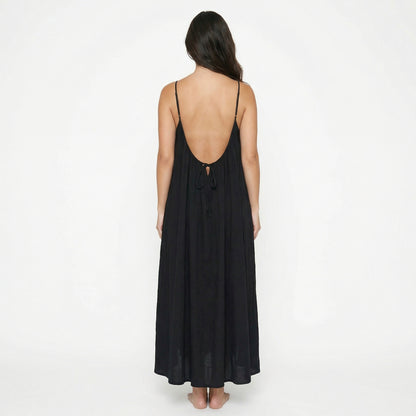 Camille | Women’s Polyester Sleeveless Backless Maxi Dress