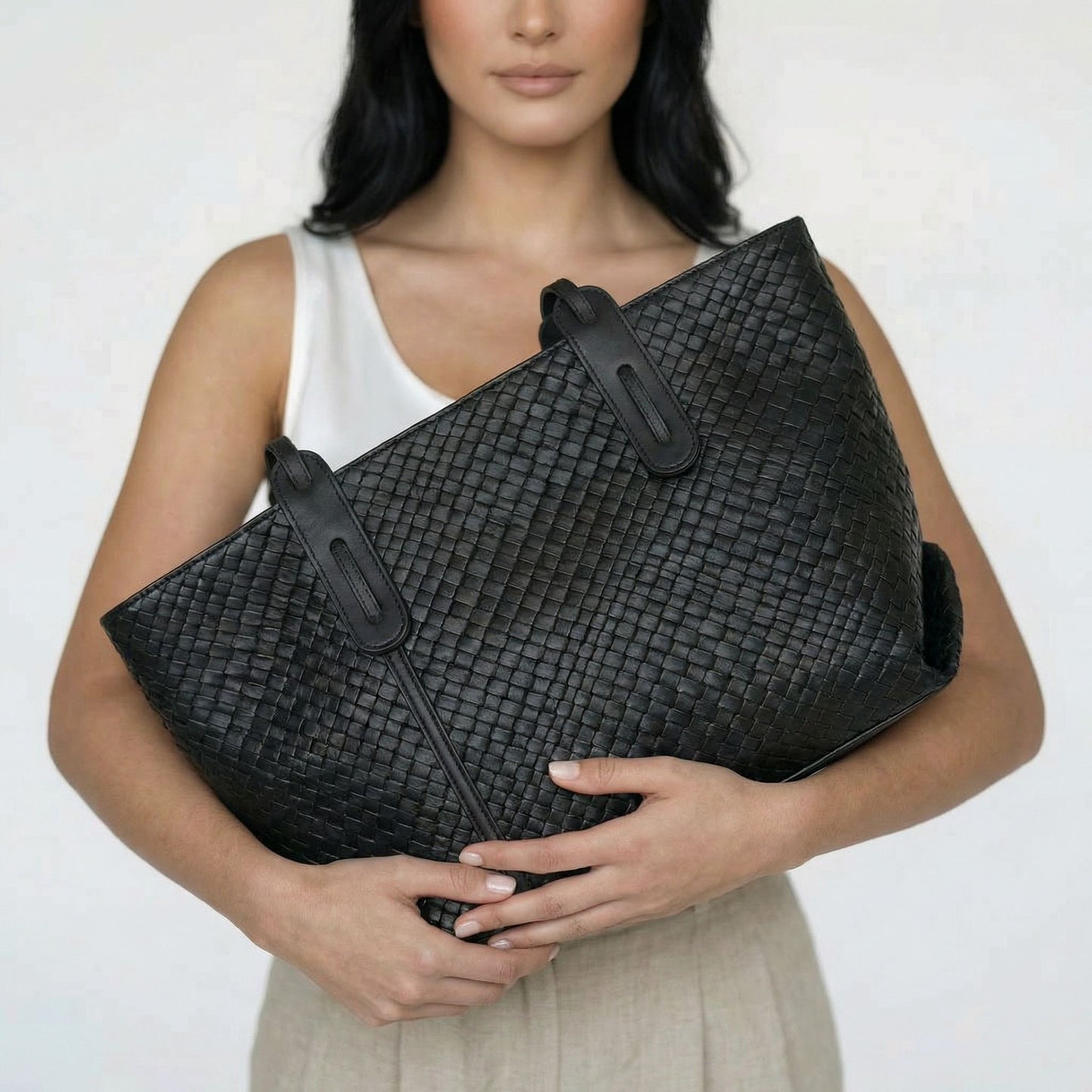 Cécile | Women’s Textured Tote Bag Zipper
