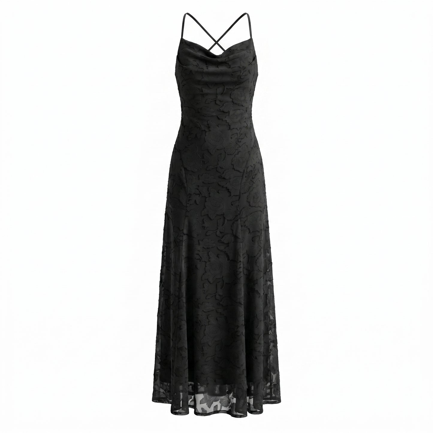 Celeste Women's Maxi Dress Lace Overlay, Spaghetti Strap A-Line