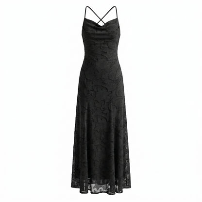 Celeste Women's Maxi Dress Lace Overlay, Spaghetti Strap A-Line