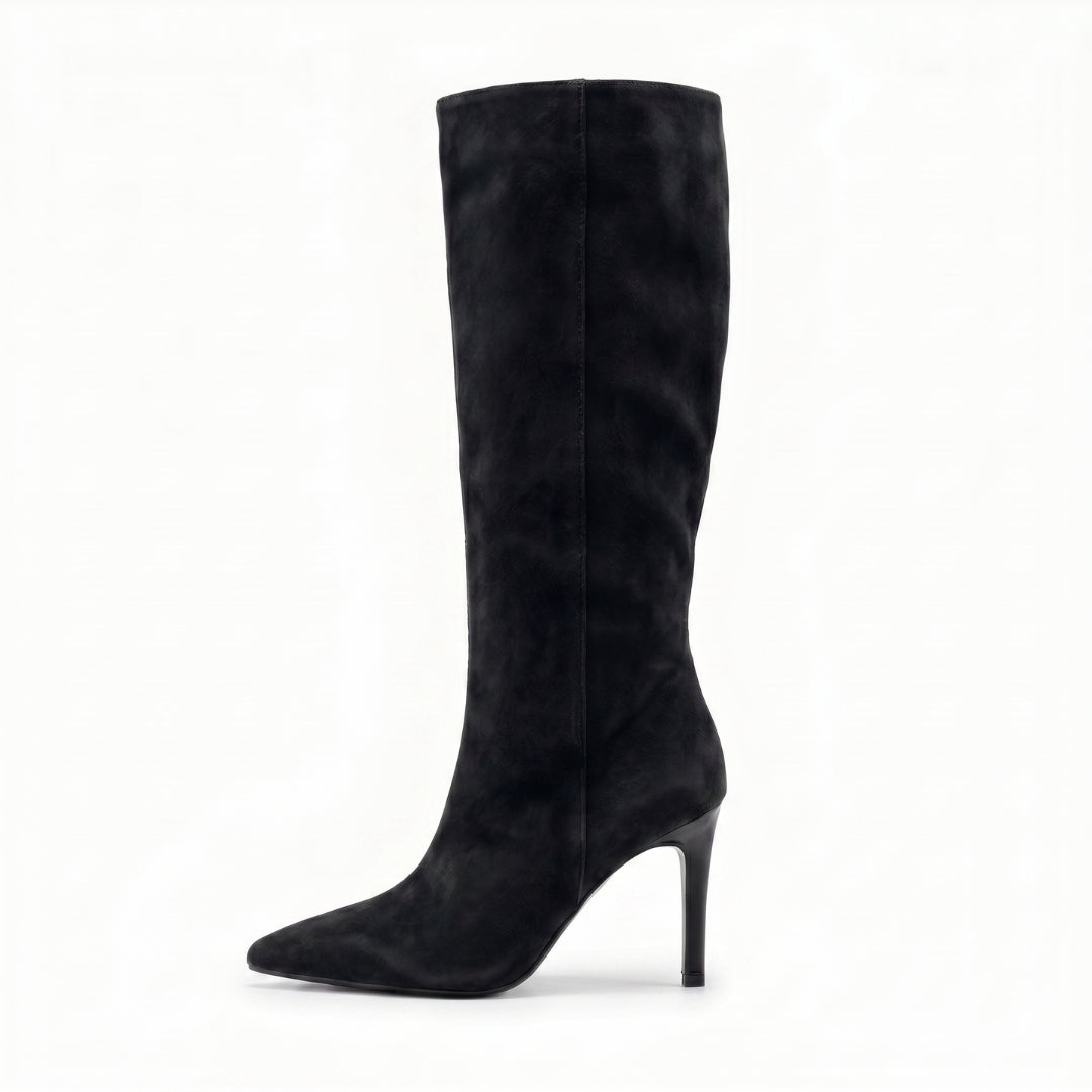 Celeste Women’s Pointed-Toe Knee-High Heeled Boots