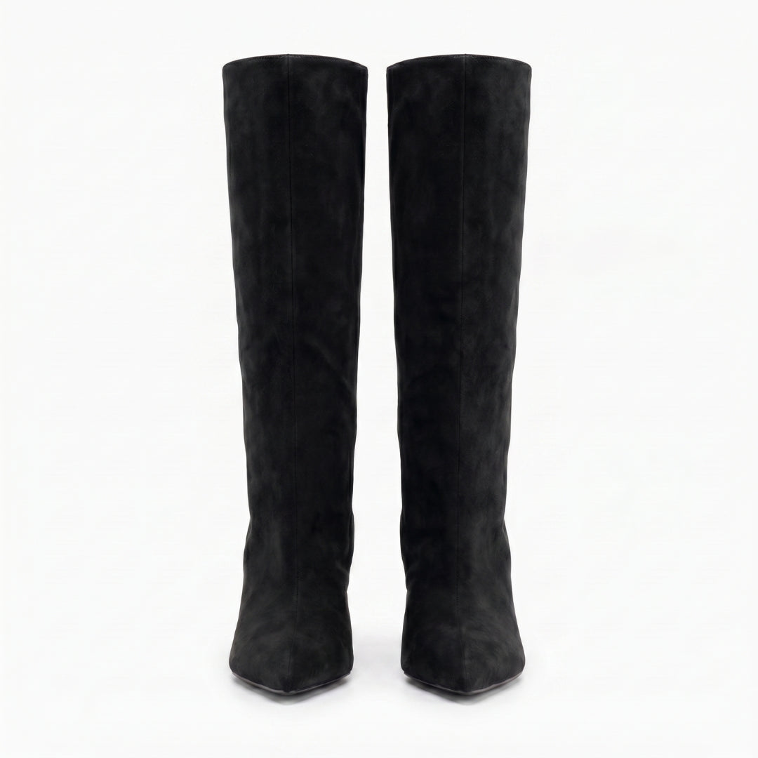 Celeste Women’s Pointed-Toe Knee-High Heeled Boots