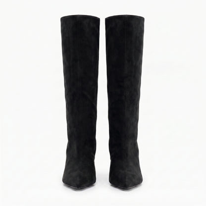 Celeste Women’s Pointed-Toe Knee-High Heeled Boots