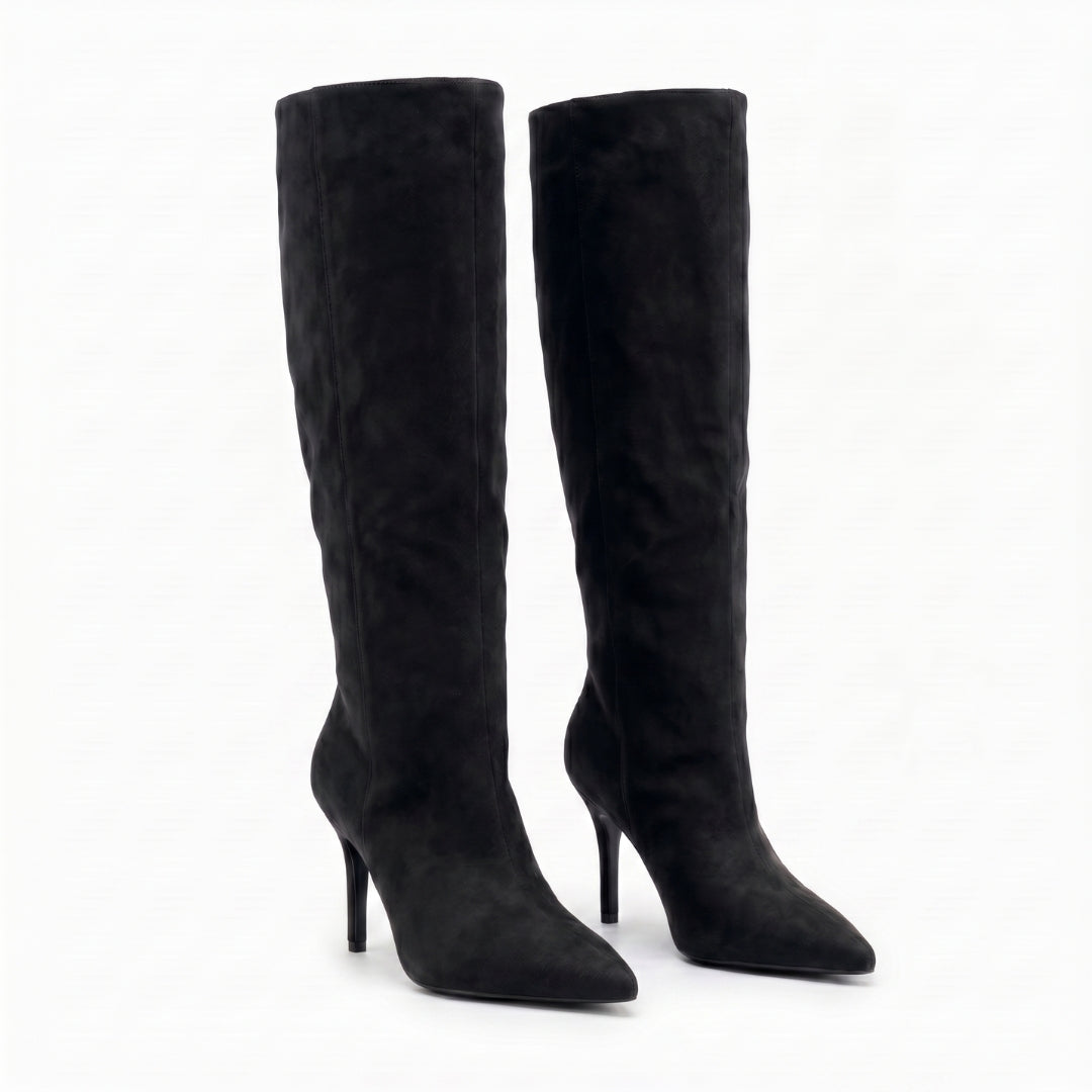Celeste Women’s Pointed-Toe Knee-High Heeled Boots