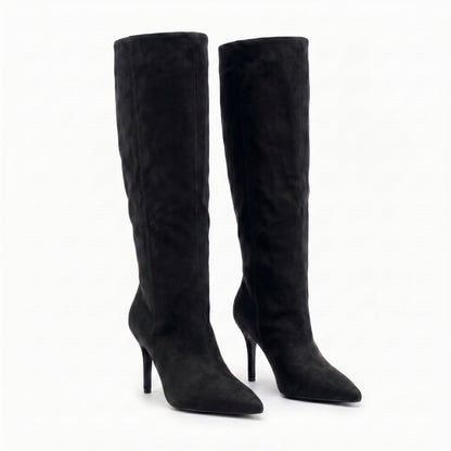 Celeste Women’s Pointed-Toe Knee-High Heeled Boots