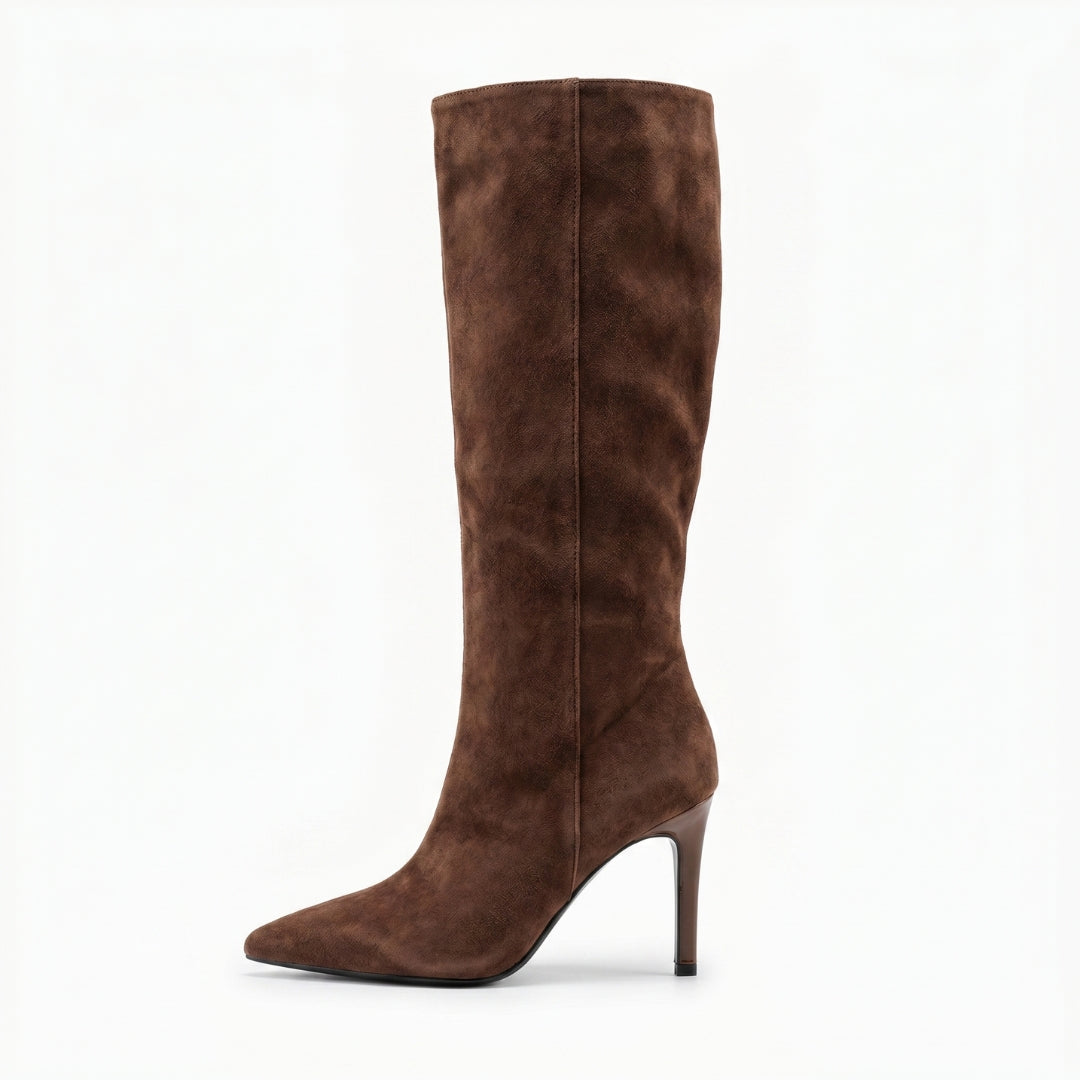 Celeste Women’s Pointed-Toe Knee-High Heeled Boots