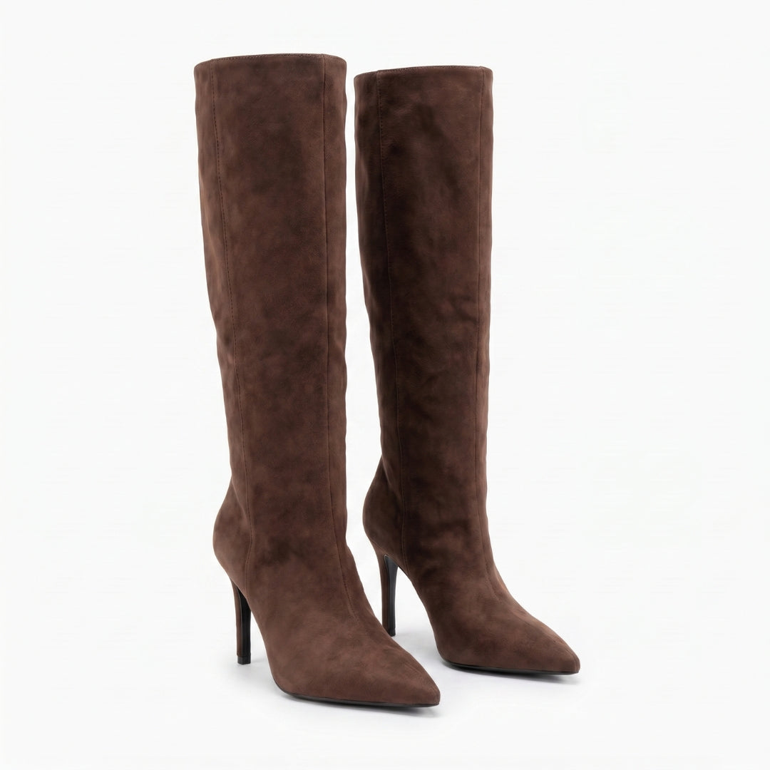 Celeste Women’s Pointed-Toe Knee-High Heeled Boots