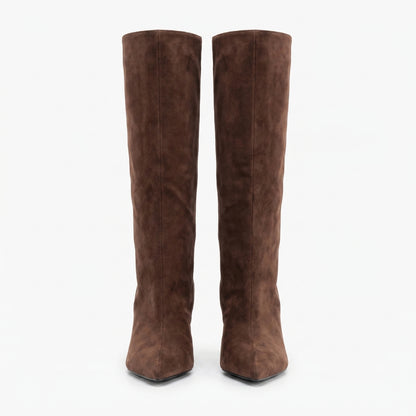Celeste Women’s Pointed-Toe Knee-High Heeled Boots