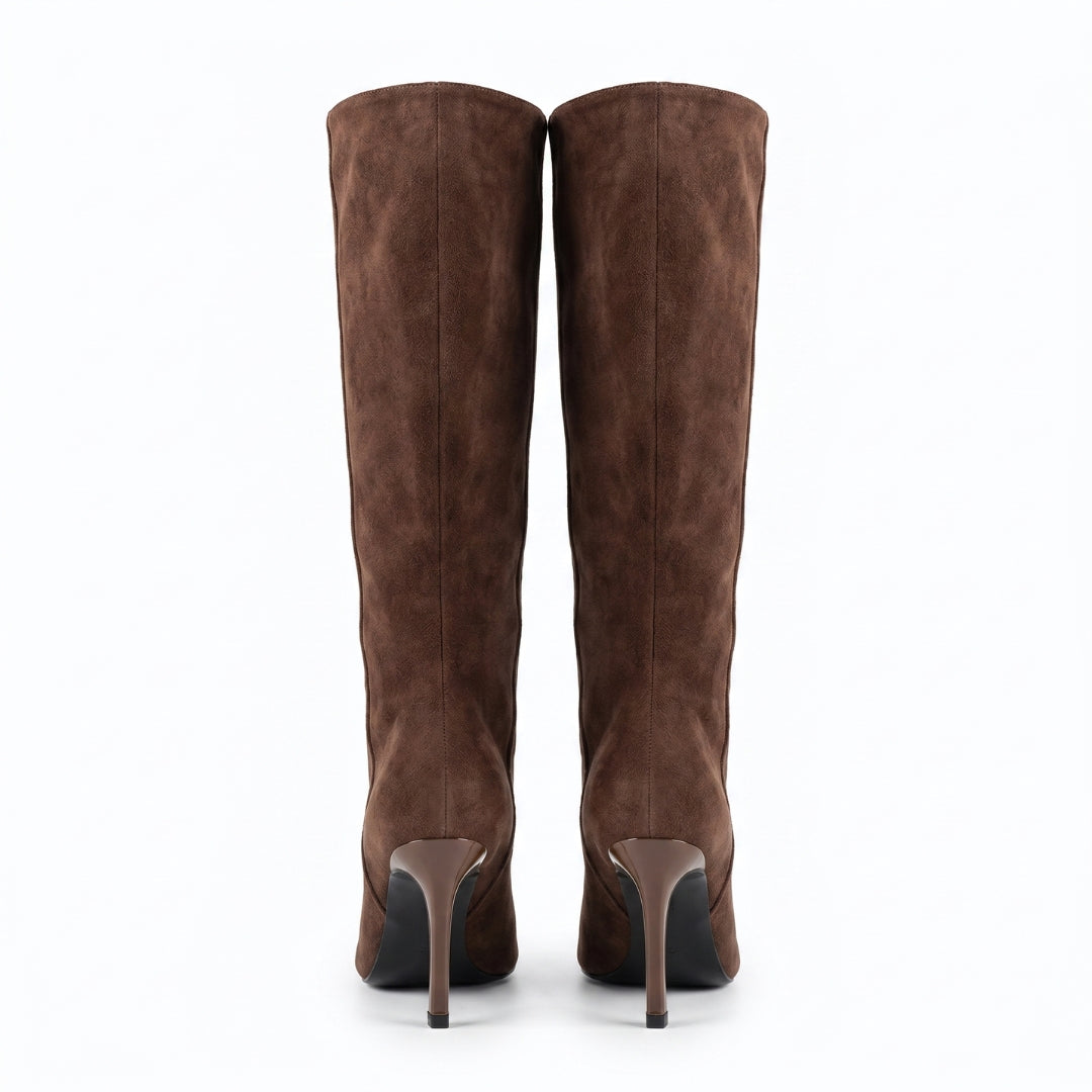 Celeste Women’s Pointed-Toe Knee-High Heeled Boots