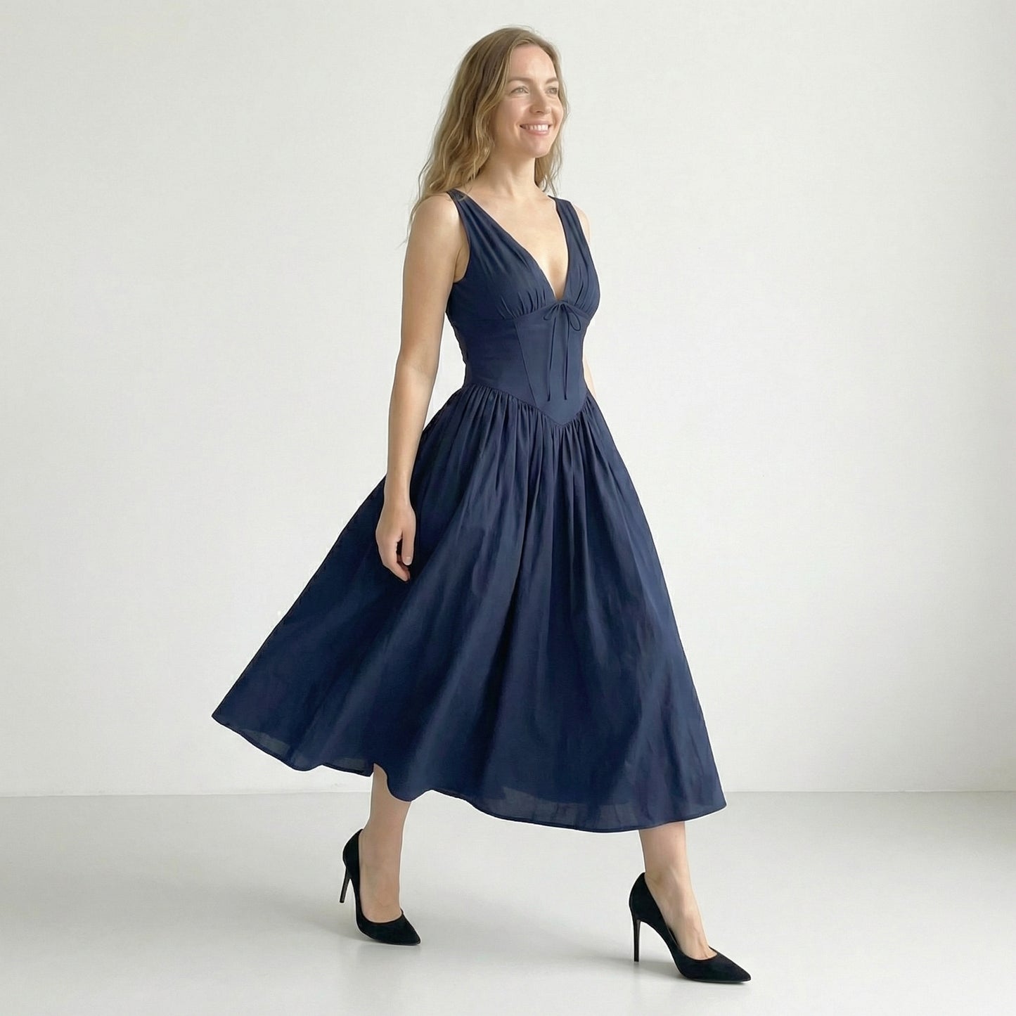 Celine | Plunge Midi Dress