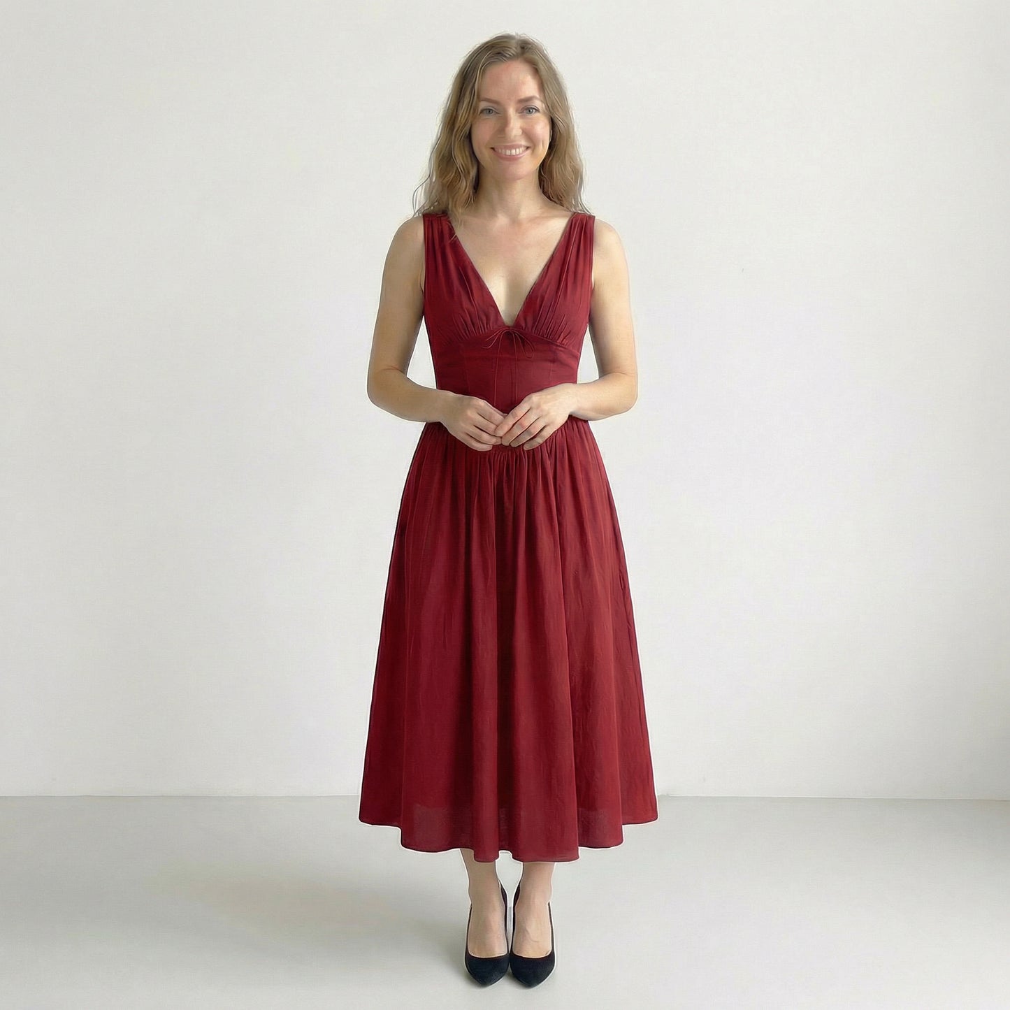 Celine | Plunge Midi Dress