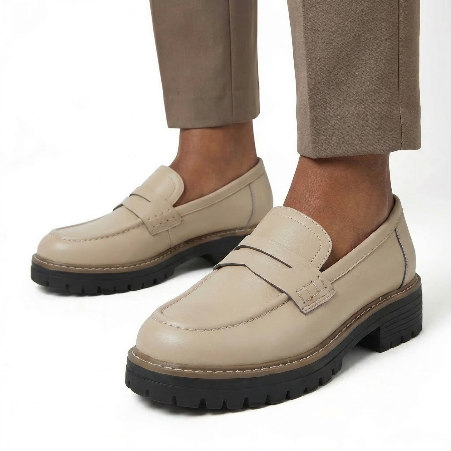 Claudette Women’s Urban Loafers Slip-On Lug-Sole