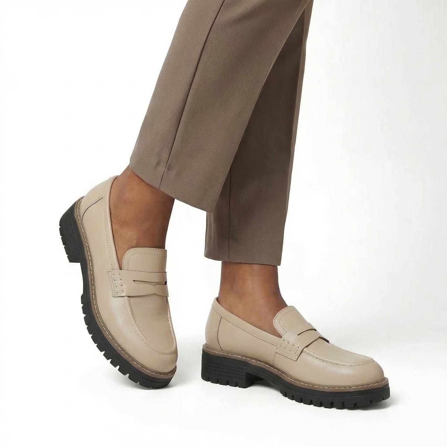 Claudette Women’s Urban Loafers Slip-On Lug-Sole