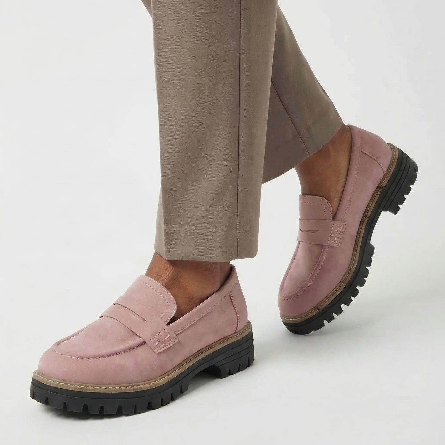 Claudette Women’s Urban Loafers Slip-On Lug-Sole