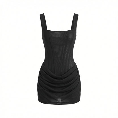 Colette | Women’s Crepe and Lyocell Mini Dress with Lace-Up Back