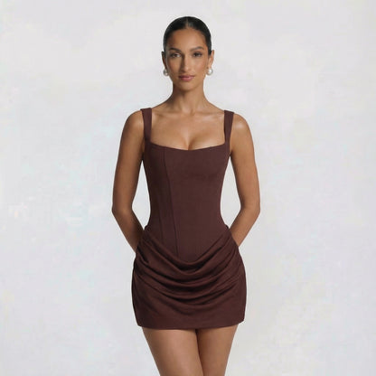 Colette | Women’s Crepe and Lyocell Mini Dress with Lace-Up Back