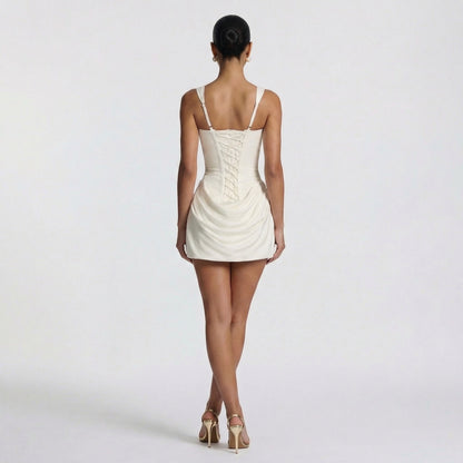 Colette | Women’s Crepe and Lyocell Mini Dress with Lace-Up Back