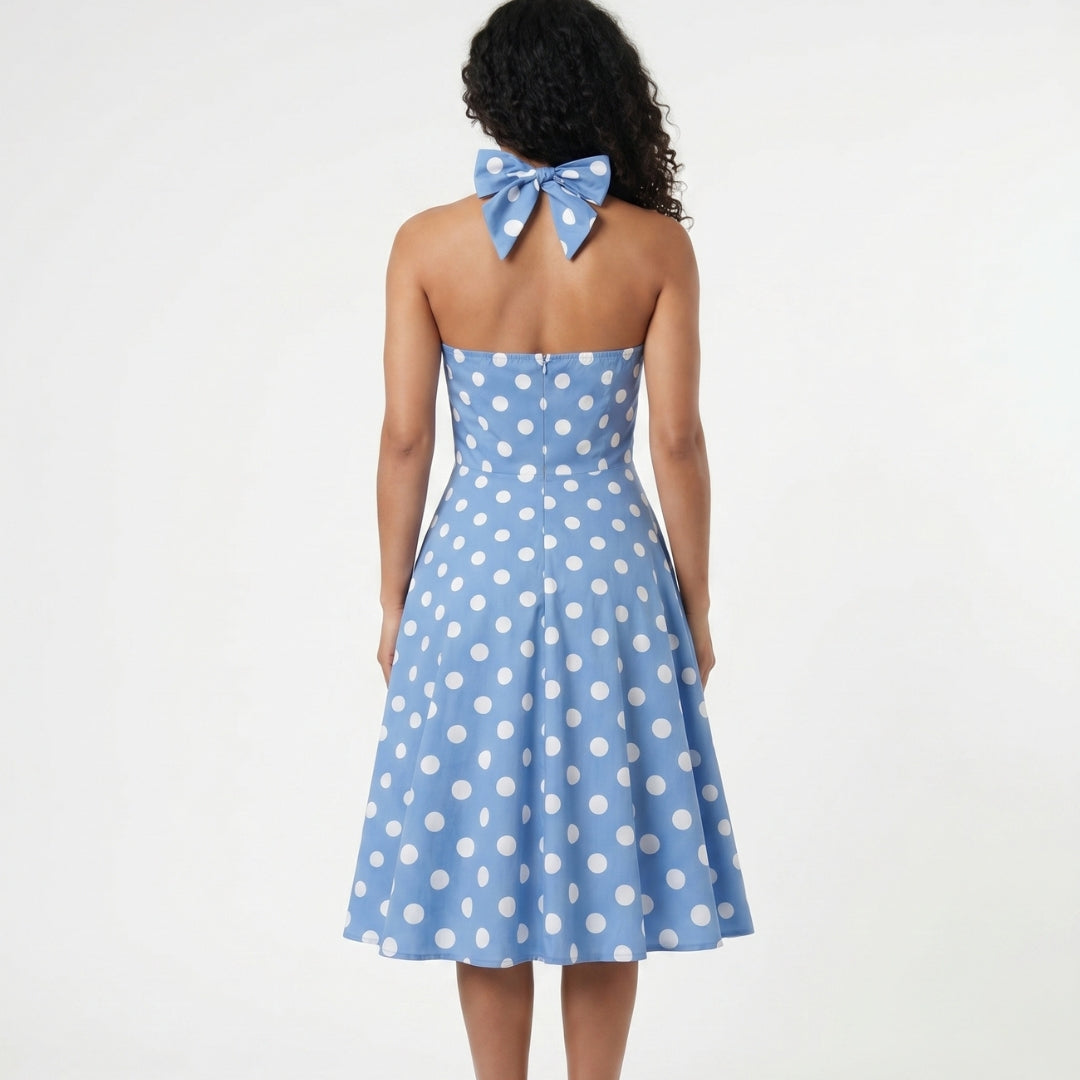 Colette Women’s Polka Dot Halter A-Line Midi Dress