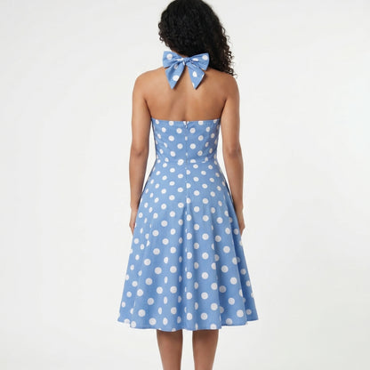 Colette Women’s Polka Dot Halter A-Line Midi Dress