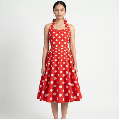 Colette Women’s Polka Dot Halter A-Line Midi Dress