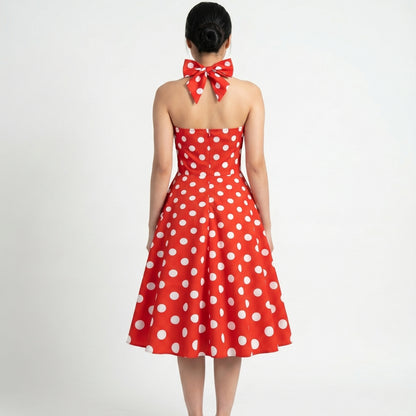 Colette Women’s Polka Dot Halter A-Line Midi Dress
