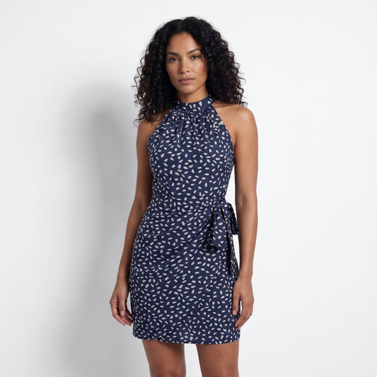 Colette Women’s Printed Halter Neck Wrap Mini Dress