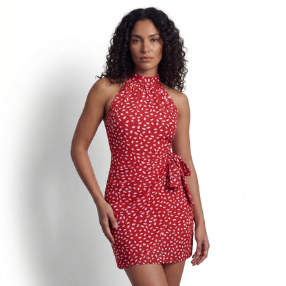 Colette Women’s Printed Halter Neck Wrap Mini Dress