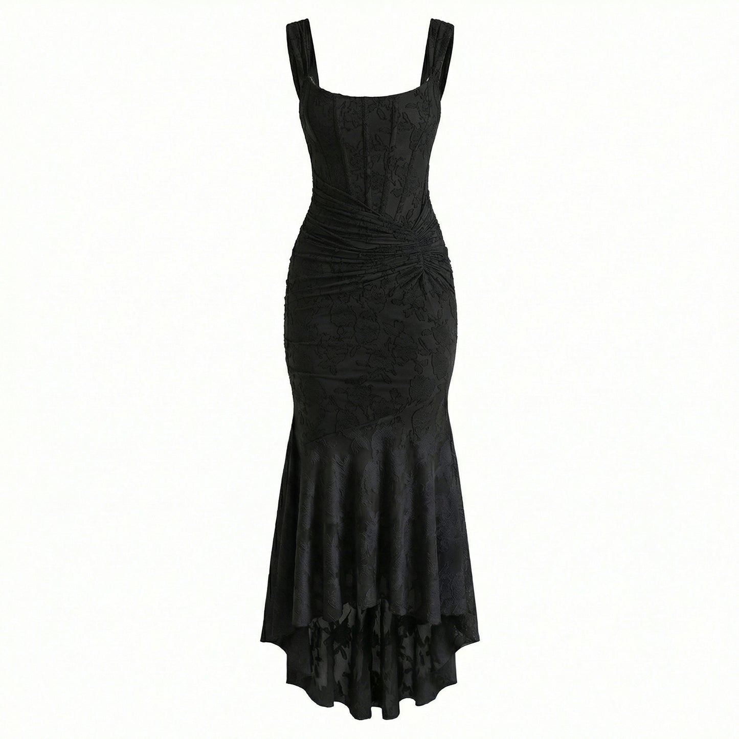 Elena | Women’s Polyester Sleeveless Maxi Dress, Boned Zip