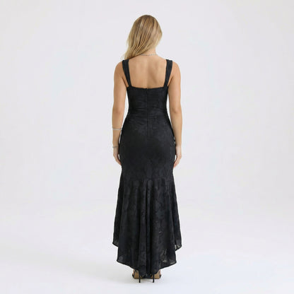 Elena | Women’s Polyester Sleeveless Maxi Dress, Boned Zip