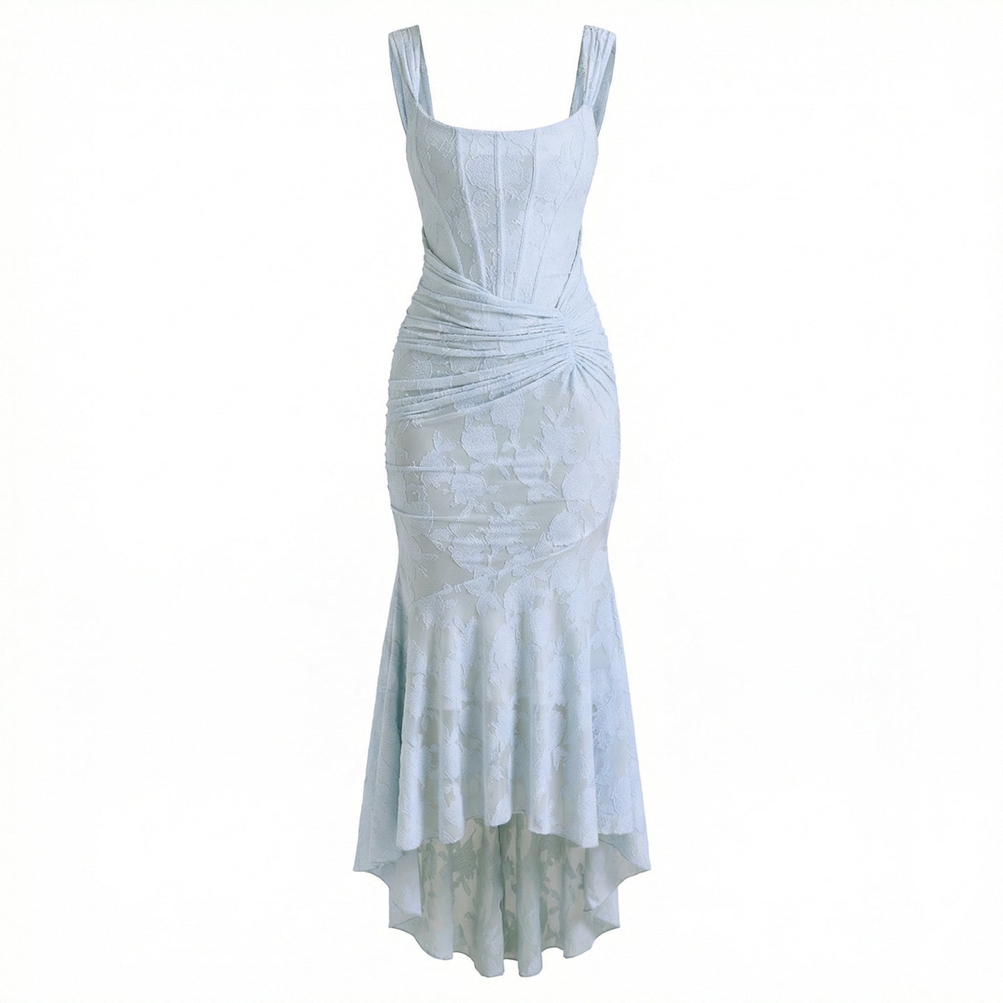 Elena | Women’s Polyester Sleeveless Maxi Dress, Boned Zip