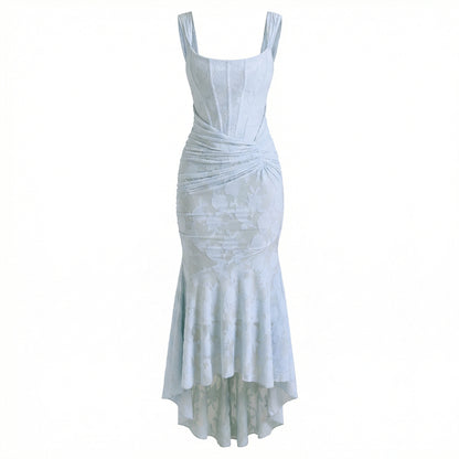 Elena | Women’s Polyester Sleeveless Maxi Dress, Boned Zip