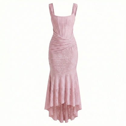 Elena | Women’s Polyester Sleeveless Maxi Dress, Boned Zip