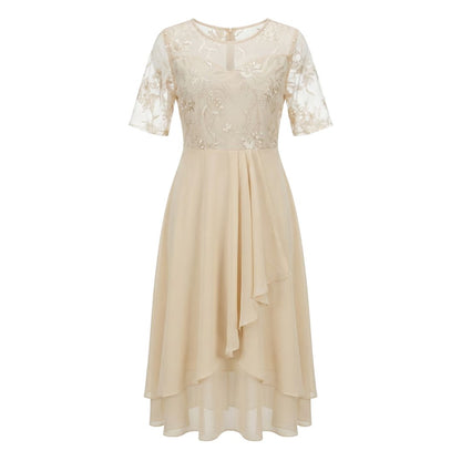 Éliane Women’s Embroidered Sheer Overlay Midi Dress