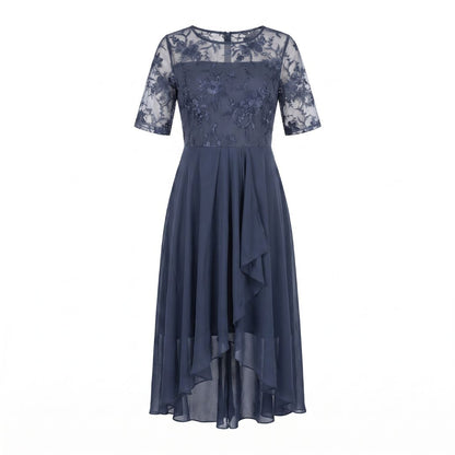 Éliane Women’s Embroidered Sheer Overlay Midi Dress