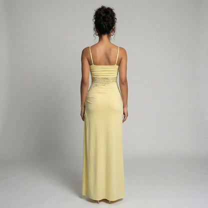 Élise | Women’s Lace Bodice Maxi Dress with Tie Straps